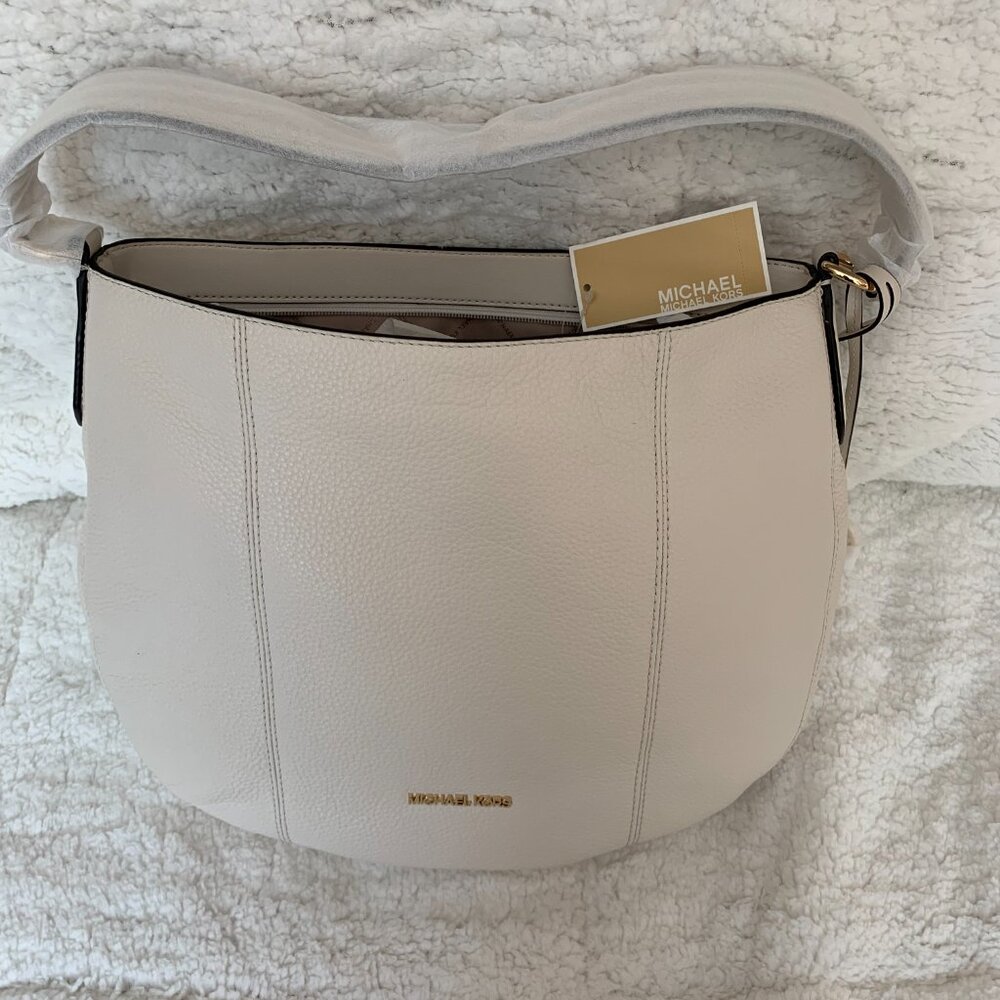 Michael Kors Leather Hobo Shoulder Purse - Light Cream - NWT